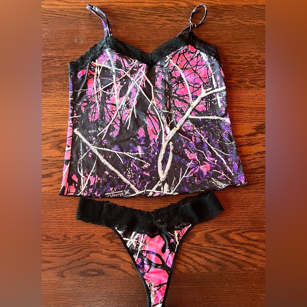 Pink Camo Camisole and matching Thong